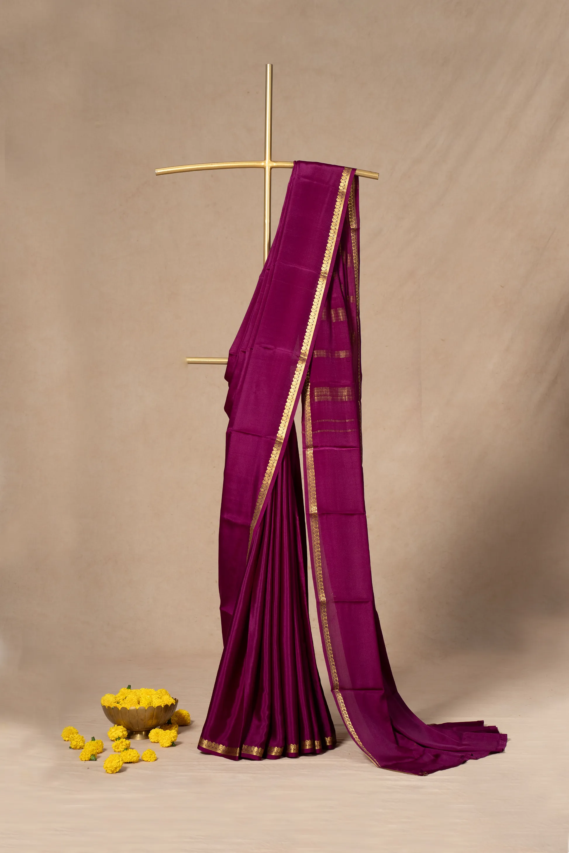 Purple Mysore Silk Saree